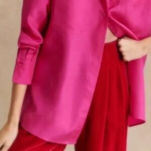 Sezane Red Velvet Trousers